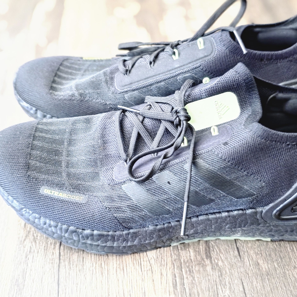 Adidas Black Athletic Shoes with Sock-Like Knit Upper